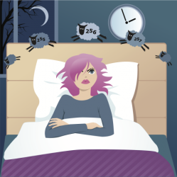Insomnia-woman-in-bed-cartoon